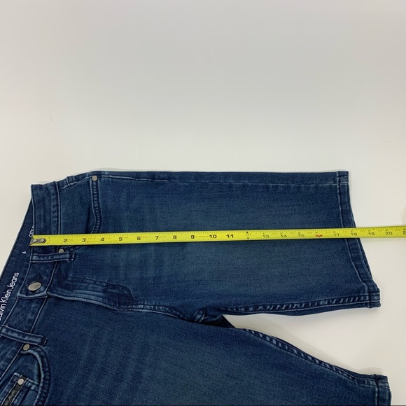 Calvin Klein Jeans City Short Dark Wash Blue Denim Bermuda Jean Shorts Size 6 - Picture 14 of 14